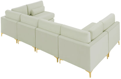 Alina Cream Velvet Modular Sectional (6 Boxes) Sec6C