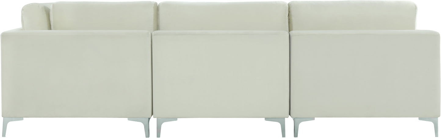 alina cream velvet modular sectional (7 boxes) sec7a