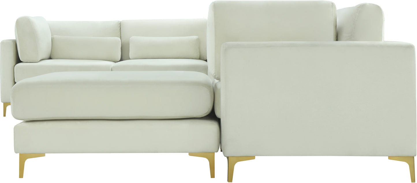 alina cream velvet modular sectional (7 boxes) sec7a