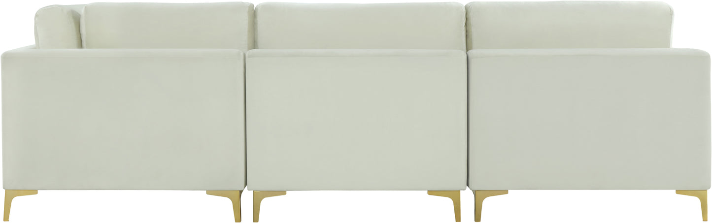 alina cream velvet modular sectional (7 boxes) sec7a