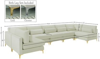 Alina Cream Velvet Modular Sectional (7 Boxes) Sec7B