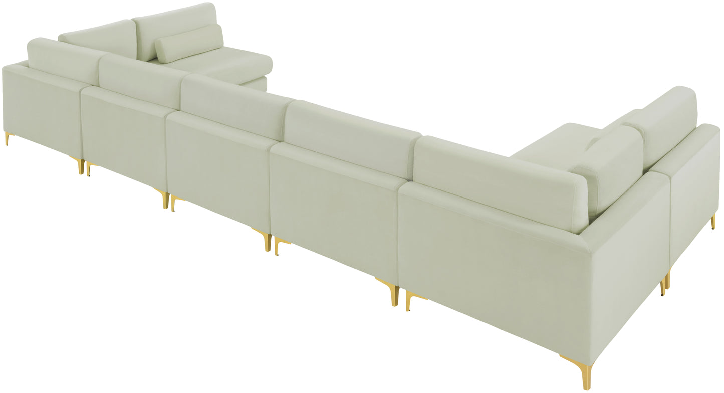 alina cream velvet modular sectional (7 boxes) sec7b