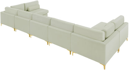 Alina Cream Velvet Modular Sectional (7 Boxes) Sec7B