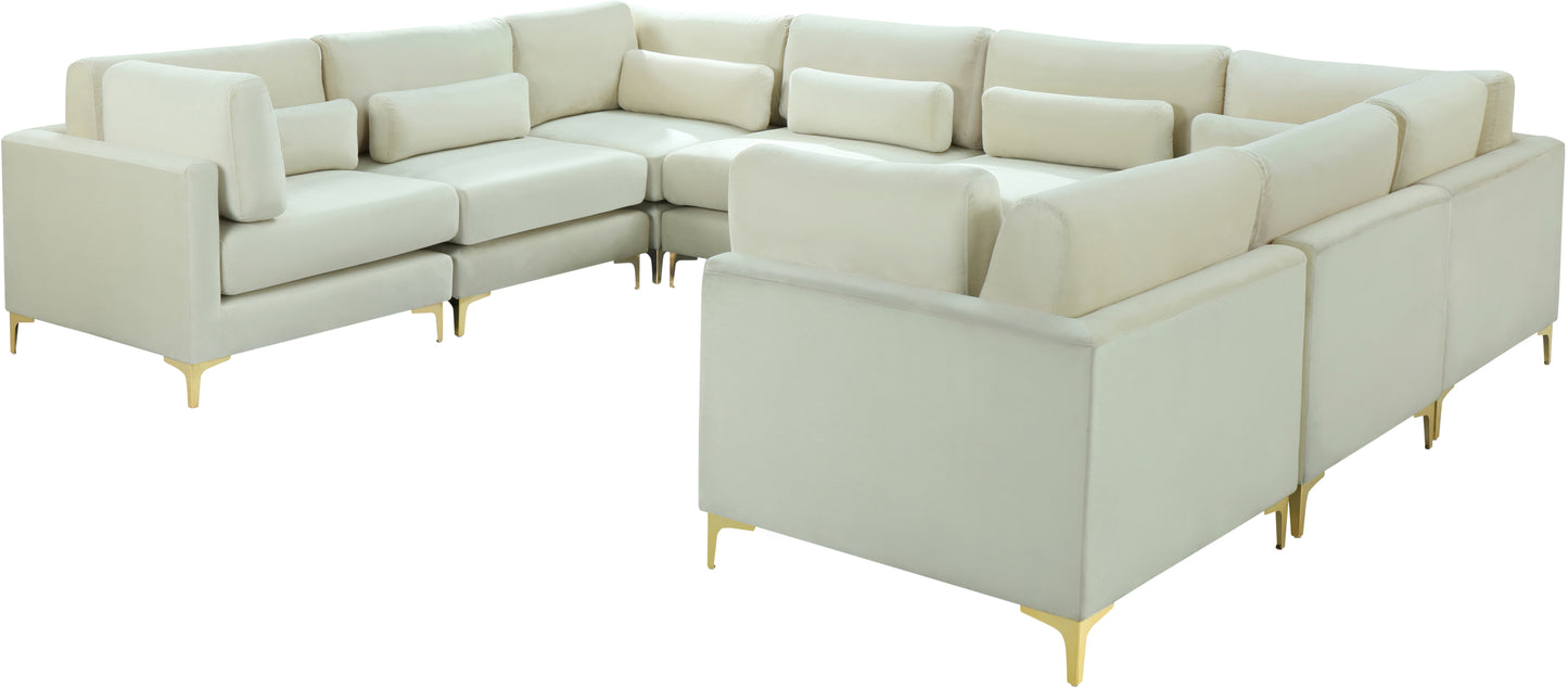 alina cream velvet modular sectional (8 boxes) sec8a