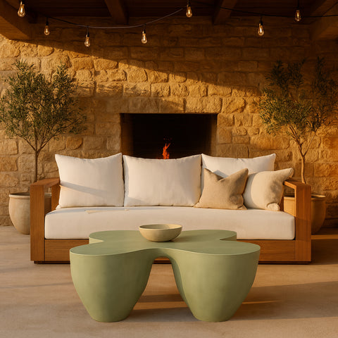 Delaney Green Concrete Indoor/Outdoor Coffee Table, 1 Piece