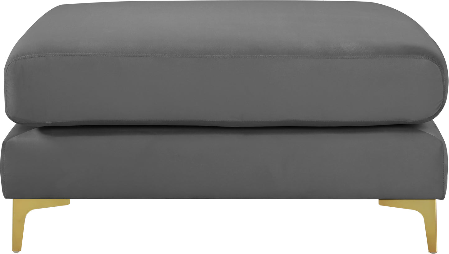 alina grey velvet modular ottoman ott