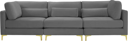 Alina Grey Velvet Modular Sofa (3 Boxes) S108