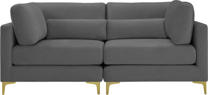 Alina Grey Velvet Modular Sofa S75