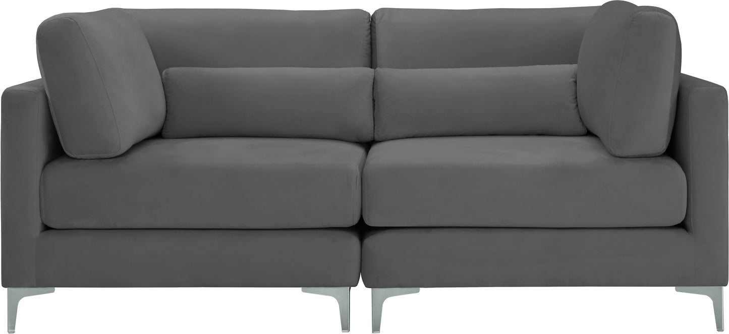 alina grey velvet modular sofa s75