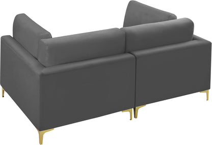 Alina Grey Velvet Modular Sofa S75