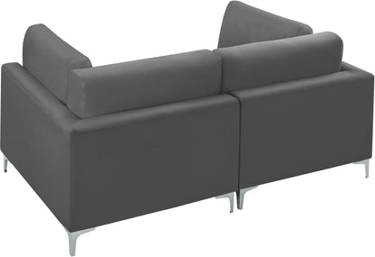 Alina Grey Velvet Modular Sofa S75