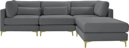 Alina Grey Velvet Modular Sectional (4 Boxes) Sec4A