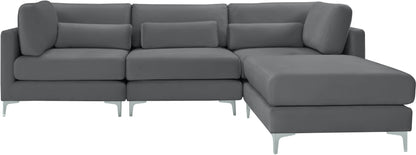 Alina Grey Velvet Modular Sectional (4 Boxes) Sec4A