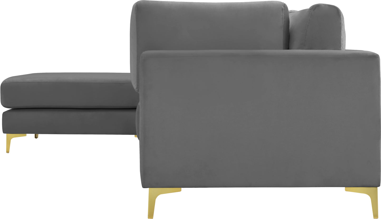 alina grey velvet modular sectional (4 boxes) sec4a