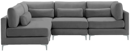 Alina Grey Velvet Modular Sectional (4 Boxes) Sec4B