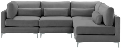 Alina Grey Velvet Modular Sectional (4 Boxes) Sec4B