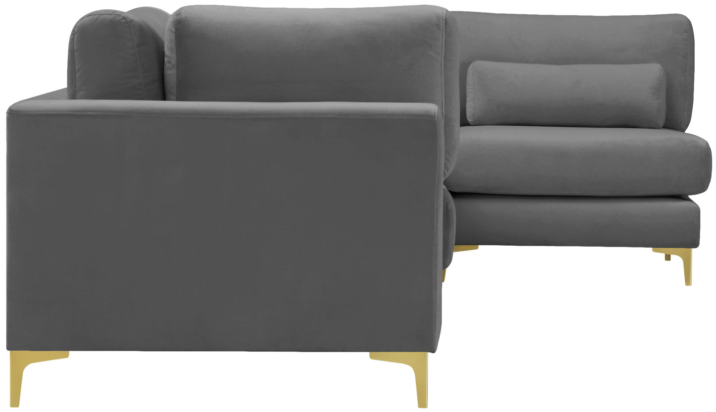 alina grey velvet modular sectional (4 boxes) sec4b