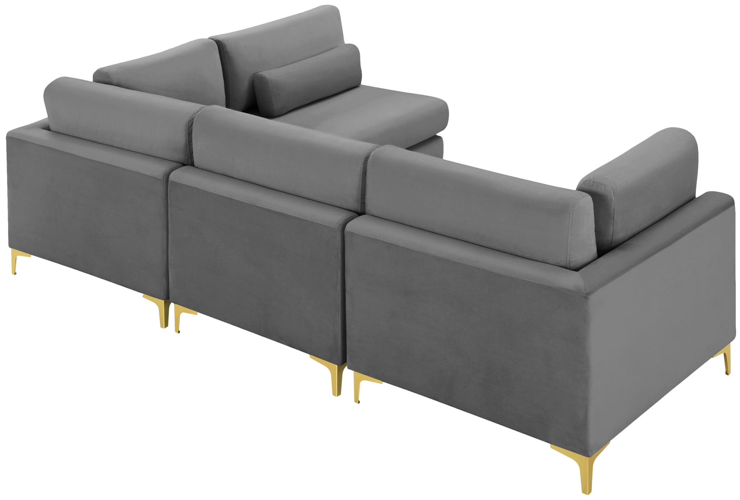 alina grey velvet modular sectional (4 boxes) sec4b