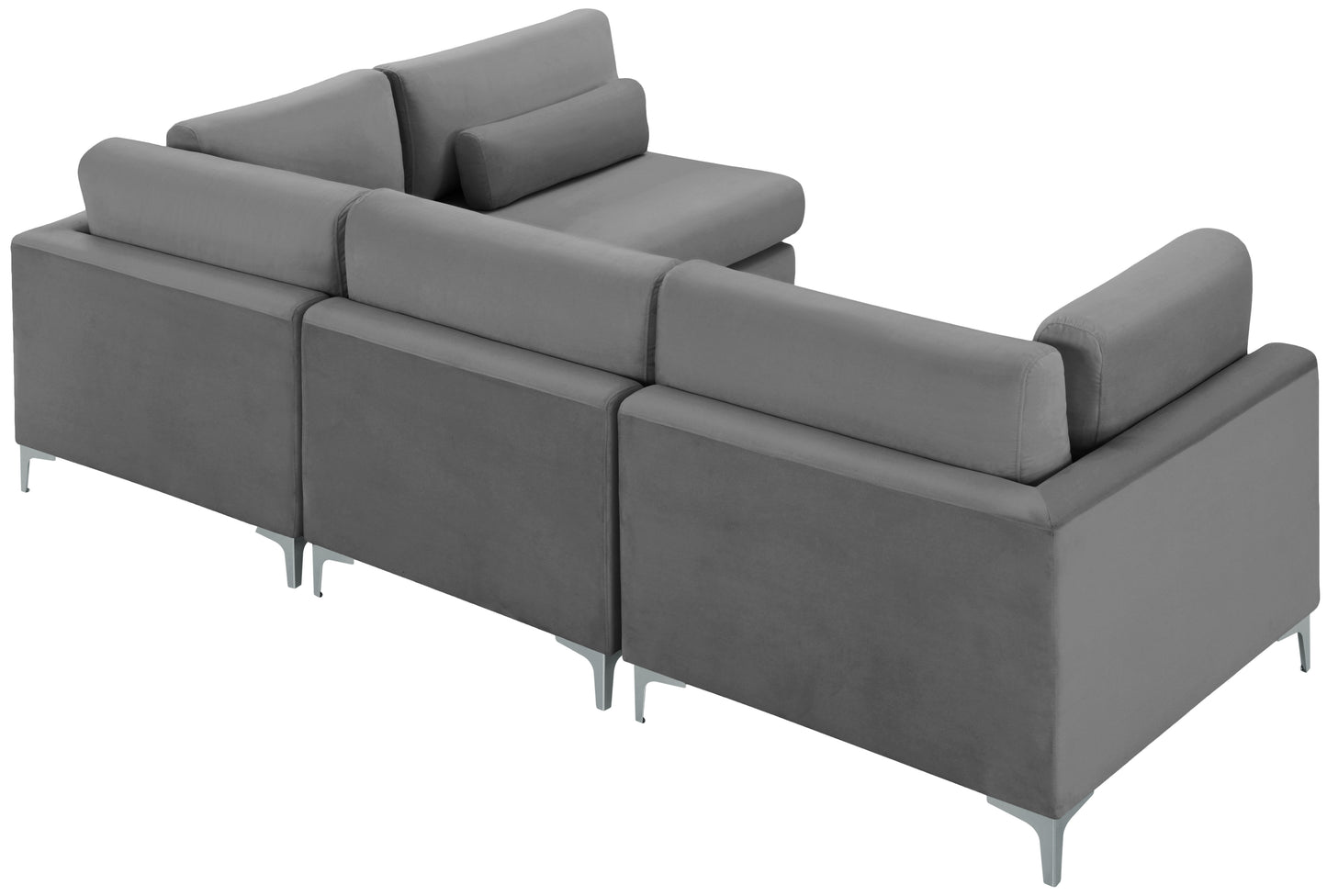 alina grey velvet modular sectional (4 boxes) sec4b