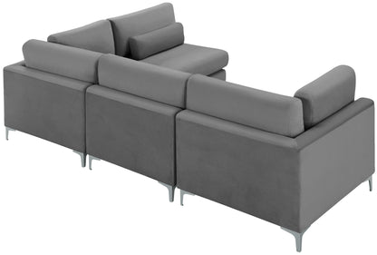 Alina Grey Velvet Modular Sectional (4 Boxes) Sec4B