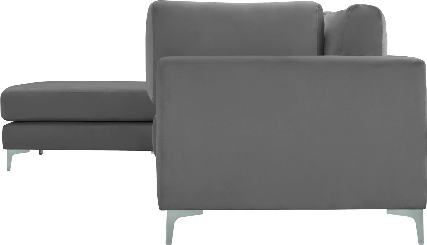 alina grey velvet modular sectional (5 boxes) sec5a