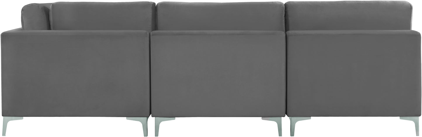 alina grey velvet modular sectional (5 boxes) sec5b