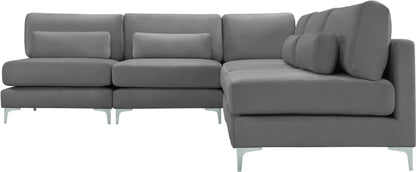 Alina Grey Velvet Modular Sectional (5 Boxes) Sec5B