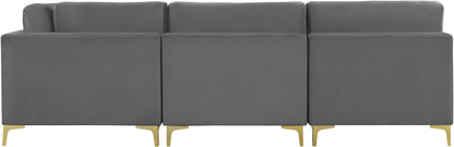 Alina Grey Velvet Modular Sectional (5 Boxes) Sec5B