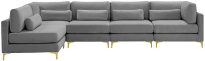 Alina Grey Velvet Modular Sectional (5 Boxes) Sec5D