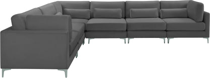 Alina Grey Velvet Modular Sectional (6 Boxes) Sec6A