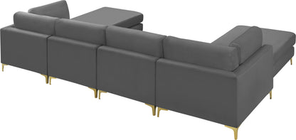 Alina Grey Velvet Modular Sectional (6 Boxes) Sec6B