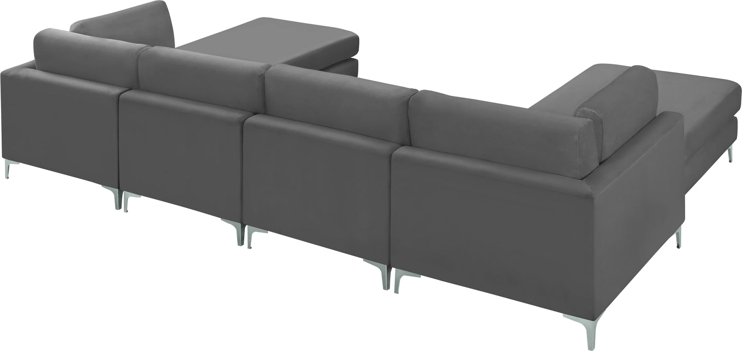 alina grey velvet modular sectional (6 boxes) sec6b