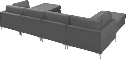 Alina Grey Velvet Modular Sectional (6 Boxes) Sec6B