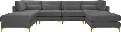 Alina Grey Velvet Modular Sectional (6 Boxes) Sec6B