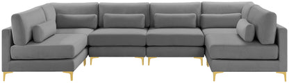 Alina Grey Velvet Modular Sectional (6 Boxes) Sec6C