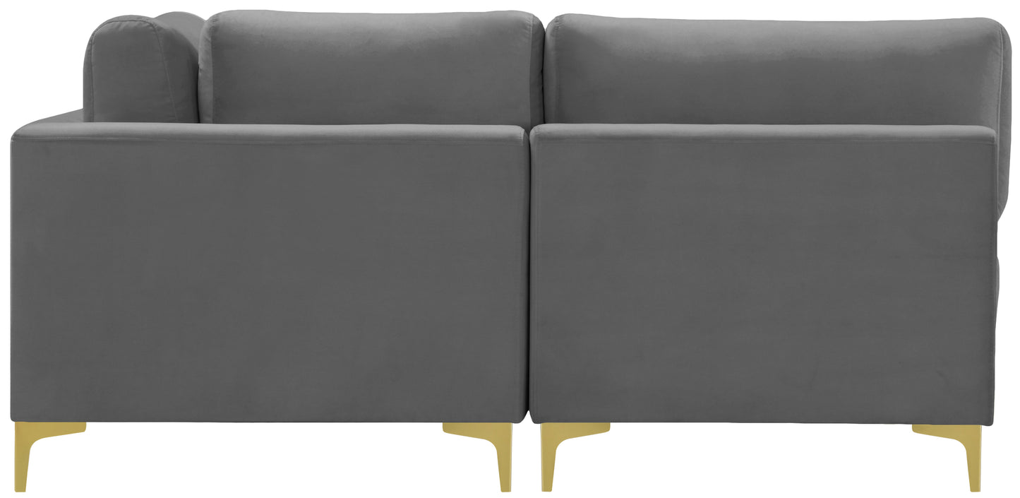 alina grey velvet modular sectional (6 boxes) sec6c