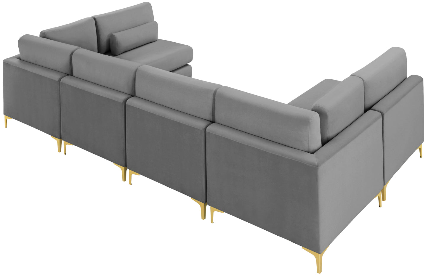 alina grey velvet modular sectional (6 boxes) sec6c