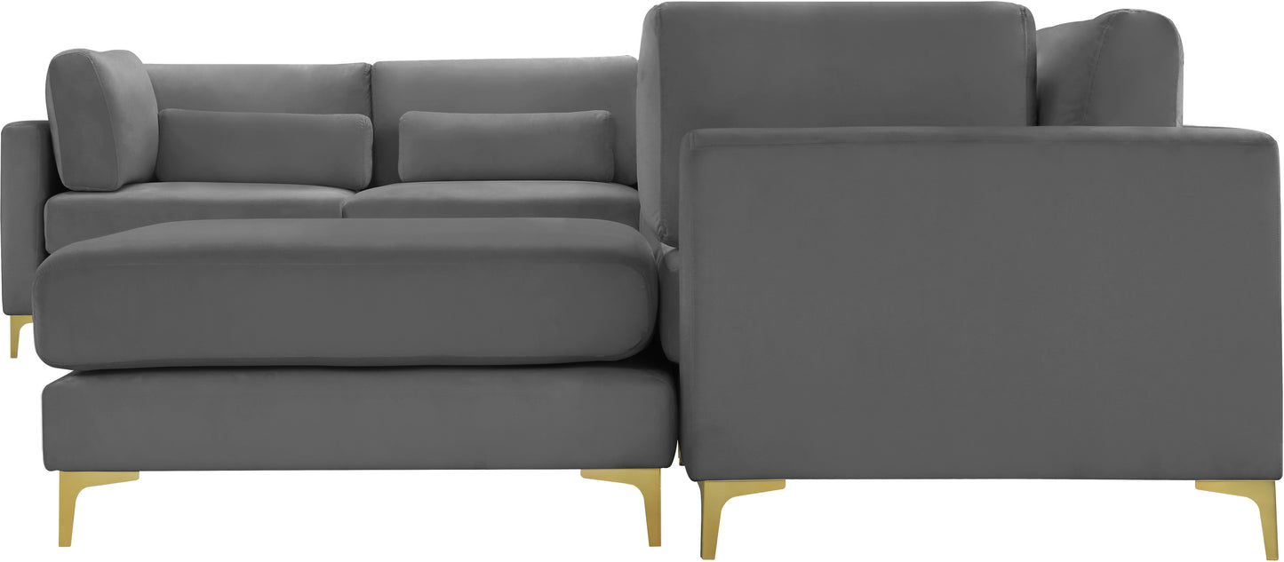 alina grey velvet modular sectional (7 boxes) sec7a