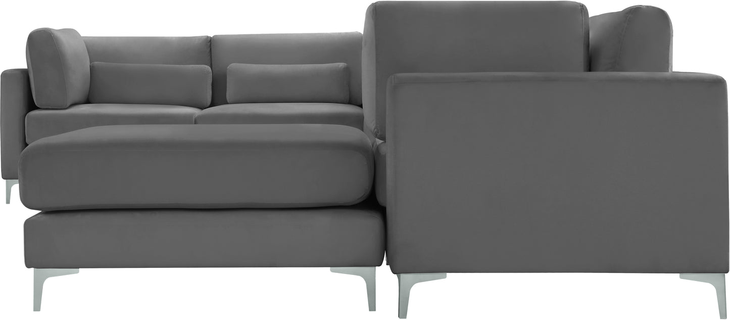 alina grey velvet modular sectional (7 boxes) sec7a