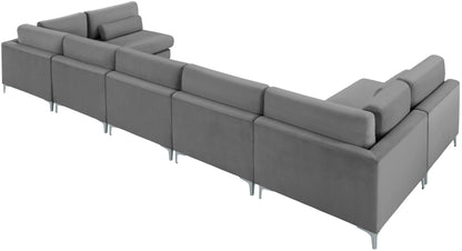 Alina Grey Velvet Modular Sectional (7 Boxes) Sec7B