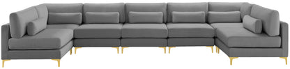 Alina Grey Velvet Modular Sectional (7 Boxes) Sec7B