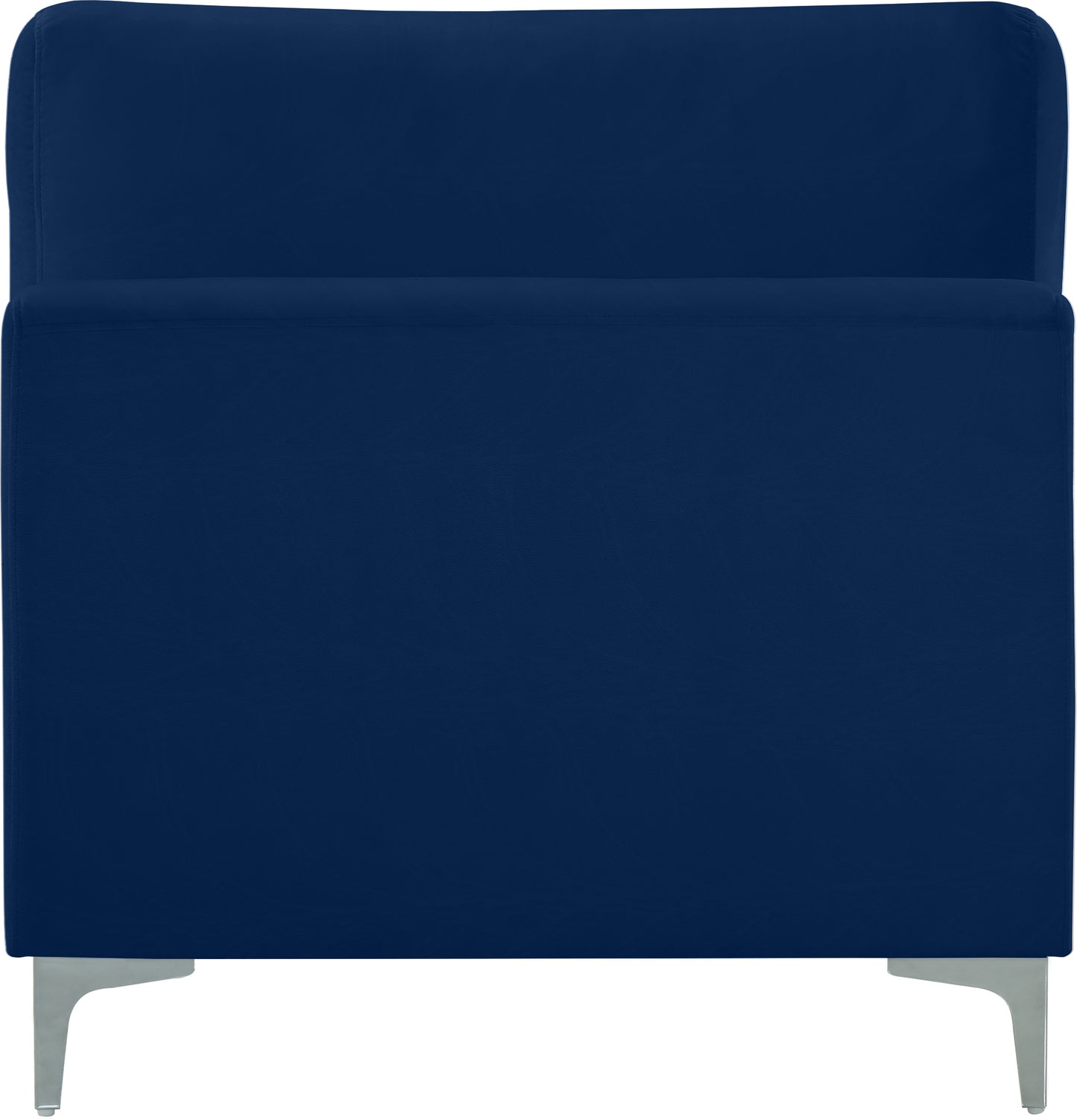 alina navy velvet modular armless chair armless