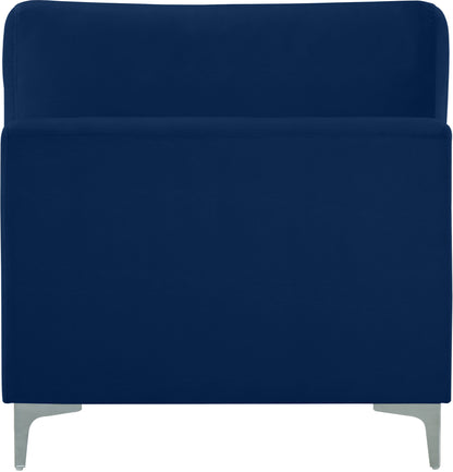 Alina Navy Velvet Modular Armless Chair Armless