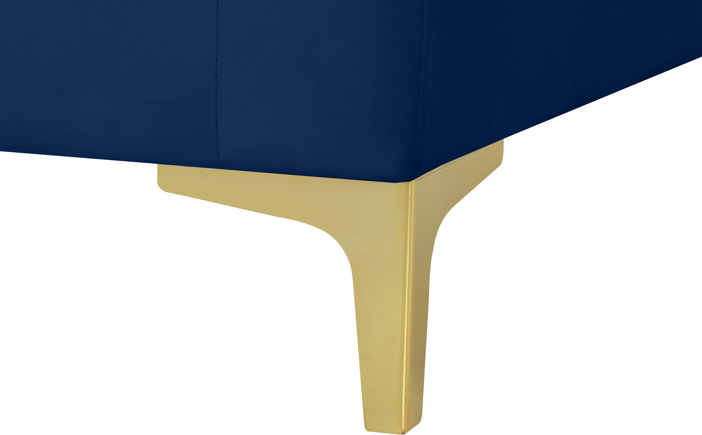 alina navy velvet modular armless chair armless