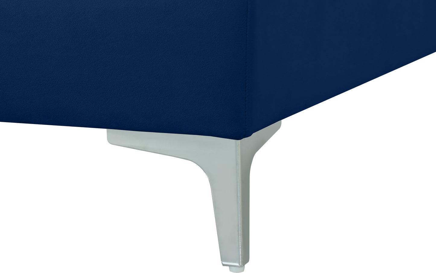 alina navy velvet modular armless chair armless