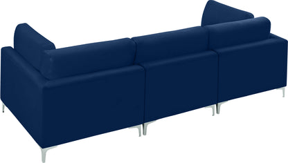 Alina Navy Velvet Modular Sofa (3 Boxes) S108