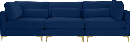 Alina Navy Velvet Modular Sofa (3 Boxes) S108