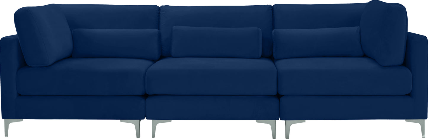 alina navy velvet modular sofa (3 boxes) s108