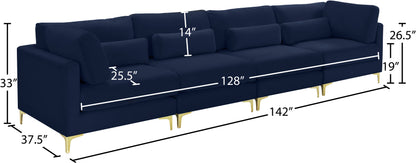 Alina Navy Velvet Modular Sofa (4 Boxes) S142