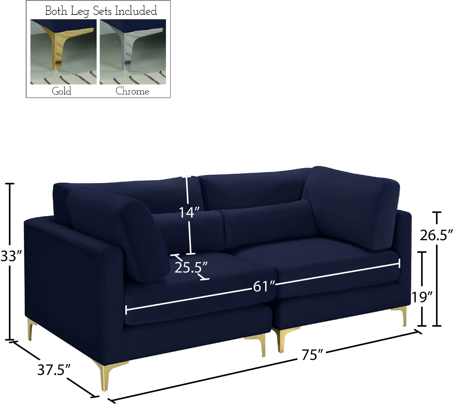 alina navy velvet modular sofa s75